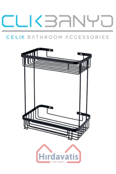 ÇELİK BANYO İkili Metal Taci 23x15x30 Sabunluk Şampuanlık Ve Köşe Süngerlik - Resim 3
