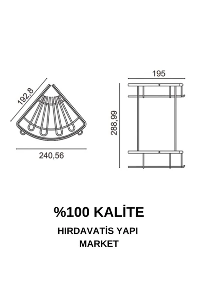 ÇELİK BANYO Paslanmaz Pirinç Zirve 304 İkili Lamalı 19x19cm Sabunluk Şampuanlık Köşe Süngerlik Altın Sarı Gold - Resim 2