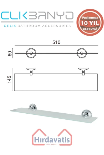 ÇELİK BANYO Paslanmaz Pirinç Bella Etajer - Resim 2