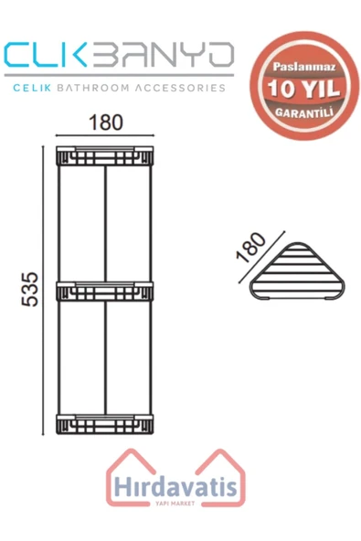 ÇELİK BANYO Paslanmaz Pirinç Efe Üçlü 18x18cm Sabunluk Şampuanlık Ve Köşe Süngerlik Mat Siyah - Resim 2