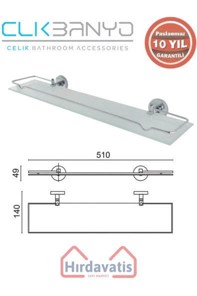 ÇELİK BANYO Paslanmaz Pirinç Dilek Muhafazalı Etajer ürün görseli