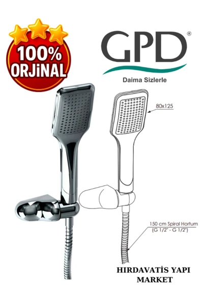 GPD DST37 Askılı Duş Seti (Tek Fonksiyonlu 80X125) - 8