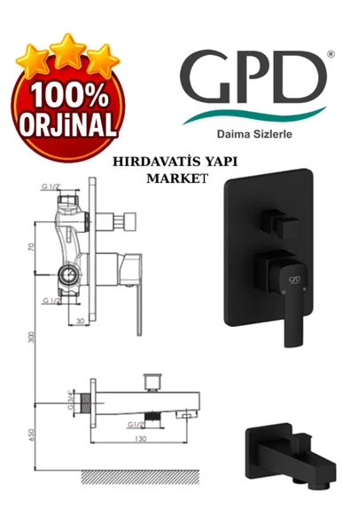 GPD Pedra MTA160-S Tam Ankastre Banyo Bataryası - 3