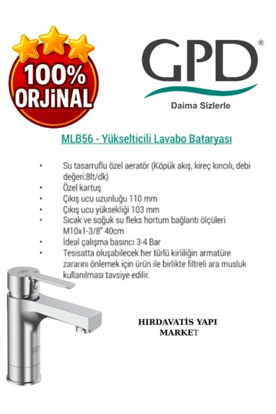 GPD Solus MLB56 Yükselticili Lavabo Bataryası - 4
