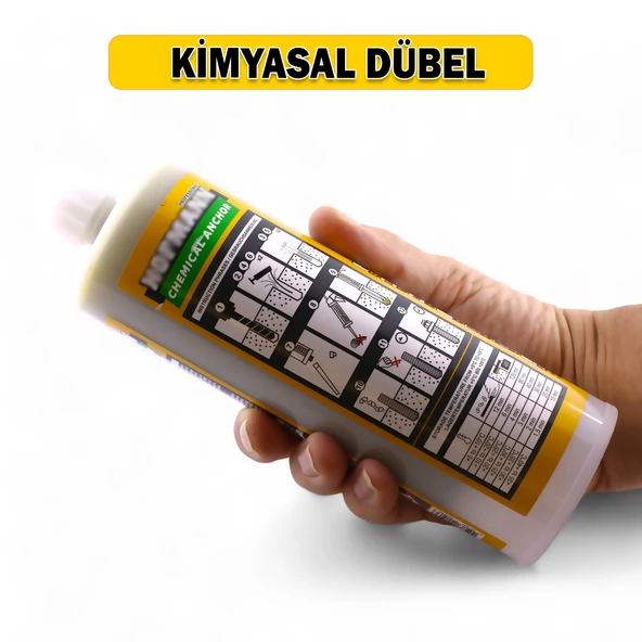 410 ml Polyester Bazlı Bileşenli Kimyasal Dübel İç Dış Mekan Ankraj Malzemesi Beton Dübel Sıvı Çivi - Resim 2