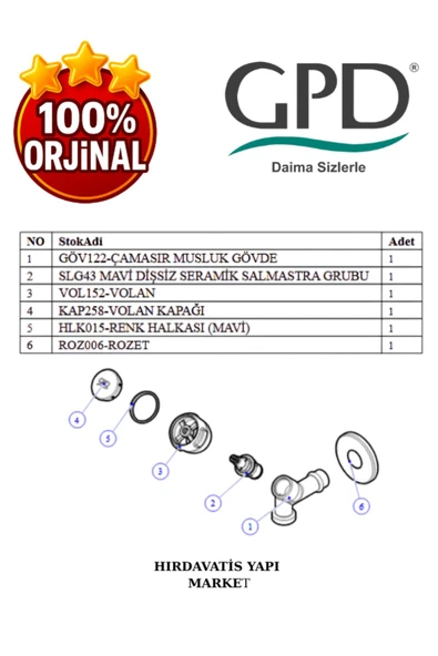 GPD CMS30-2 Çamaşır Musluk (Rakorsuz) - 10