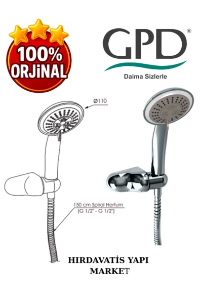 GPD DST43 Askılı Duş Seti (3 Fonksiyonlu Ø110) - 8