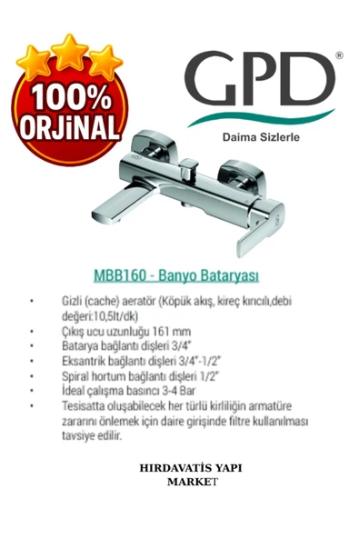 GPD Pedra MBB160 Banyo Bataryası - 4