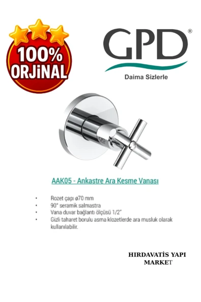 GPD Nino AAK05 Ankastre Ara Kesme Vanası - 9