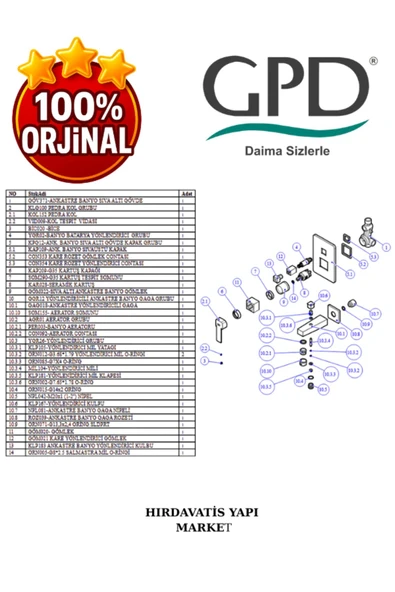 GPD Pedra MTA160-S Tam Ankastre Banyo Bataryası - 5