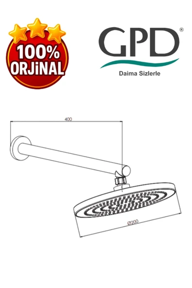 GPD ADS07 Ankastre Duş Başlığı (Ø200) - 2