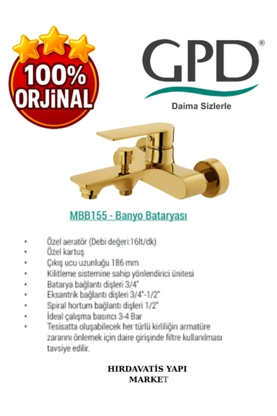 GPD Provido MBB155-A Banyo Bataryası - 4