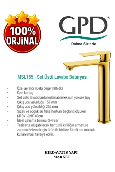 GPD Provido MSL155-A Set Üstü Lavabo Bataryası - 4