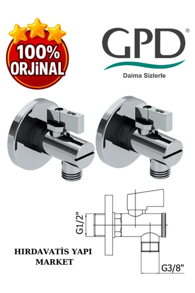 GPD MLB120- ADRİO LAVABO BATARYASI VE 2 ADET FKM01 FİLİTRELİ ARA MUSLUK - GPD - 4