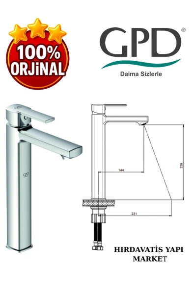 GPD Pedra MSL160 Set Üstü Lavabo Bataryası - 3