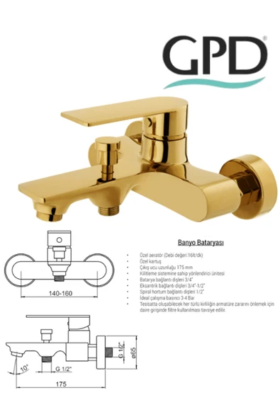 SARI PROVİDO GOLD (PVD KAPLAMA) BATARYA SETİ - 2