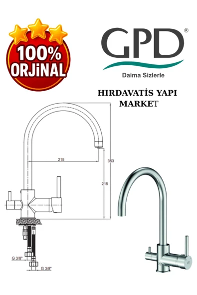 GPD Espina MAR70 Arıtma Çıkışlı Eviye Bataryası - 3