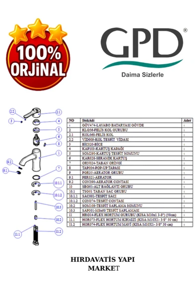 GPD Felis MLB75 Lavabo Bataryası - 5
