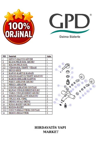 GPD Felis MBB75 Banyo Bataryası - 5