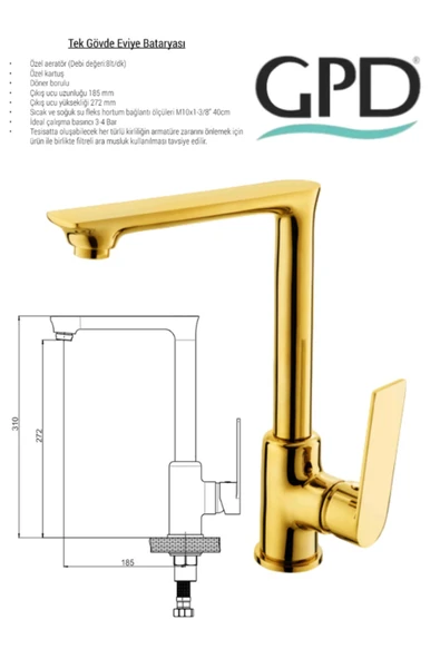 SARI PROVİDO GOLD (PVD KAPLAMA) BATARYA SETİ - 3