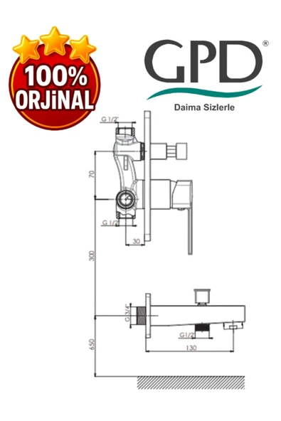 GPD Pedra MTA160 Tam Ankastre Banyo Bataryası - 2