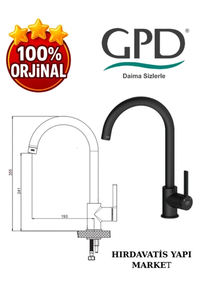 GPD Gildo MTE165-S Tek Gövde Eviye Bataryası - 3