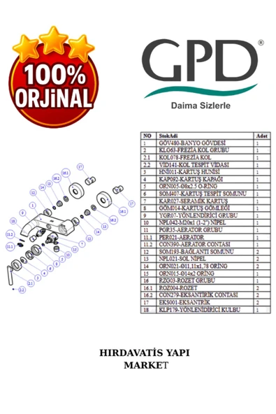 GPD Frezia MBB100 Banyo Bataryası - 5