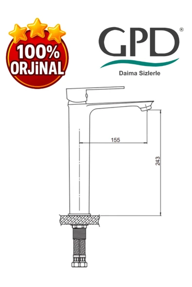 GPD Provido MSL155-A Set Üstü Lavabo Bataryası - 2