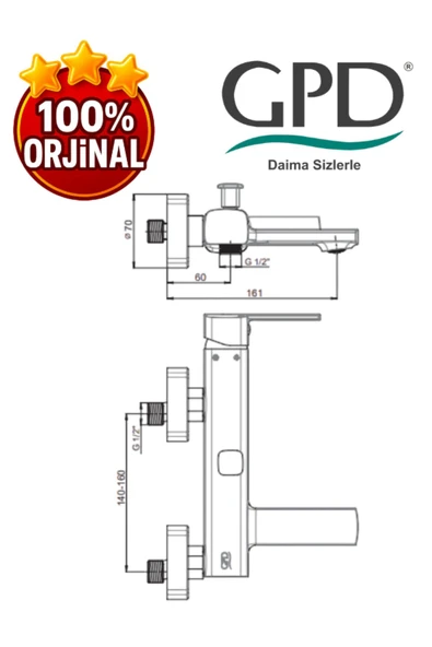GPD Pedra MBB160 Banyo Bataryası - 2