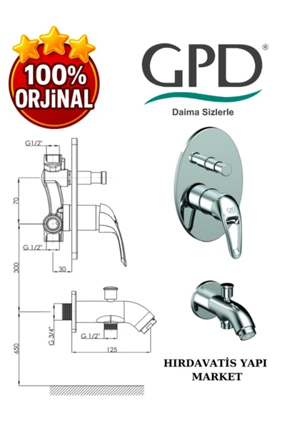 GPD Adrio Mta120 Tam Ankastre Banyo Bataryası - 2