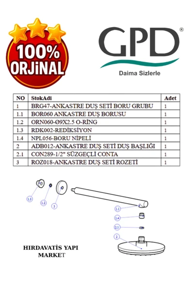 GPD ADS07 Ankastre Duş Başlığı (Ø200) - 5