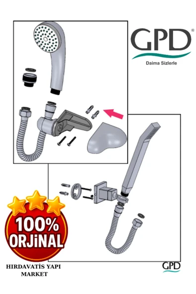 GPD DST50 Askılı Duş Seti (5 Fonksiyonlu Ø85) - 9