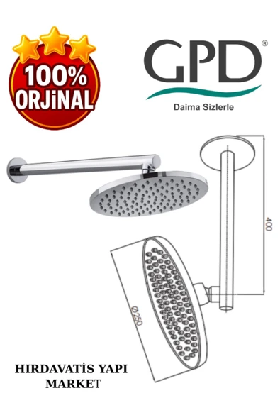 GPD ADS14 Ankastre Duş Başlığı (Ø250) - 3