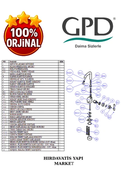 GPD Frezia MLB100 Lavabo Bataryası - 5