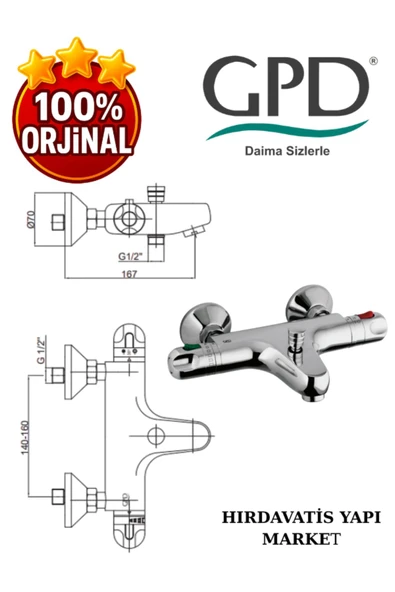 GPD TBB01 Termostatik Banyo Bataryası - 3
