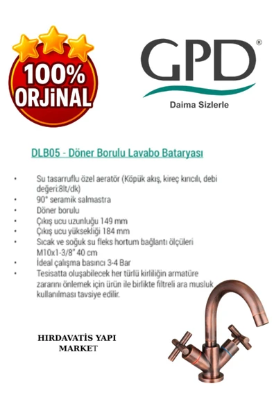 GPD Nino DLB05-B Döner Borulu Lavabo Bataryası - 4