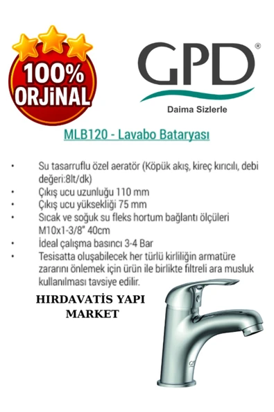 GPD MLB120- ADRİO LAVABO BATARYASI - GPD - 3