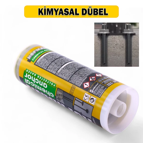 410 ml Polyester Bazlı Bileşenli Kimyasal Dübel İç Dış Mekan Ankraj Malzemesi Beton Dübel Sıvı Çivi - Resim 3