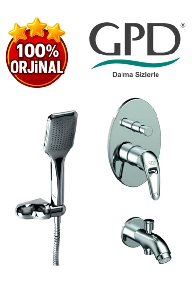 GPD Adrio MTA120 Tam Ankastre Banyo Bataryası- DST37 - Askılı Duş Seti