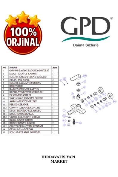 GPD Provido MBB155 Banyo Bataryası - 5