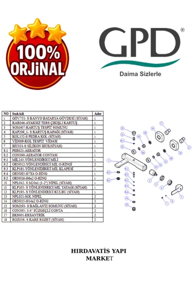 GPD Pedra MBB160-S Banyo Bataryası - 5