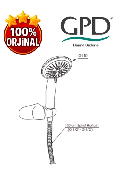 GPD DST43 Askılı Duş Seti (3 Fonksiyonlu Ø110) - 2