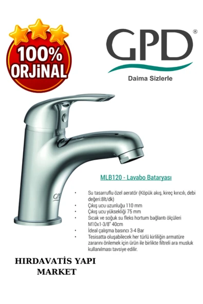 GPD MLB120- ADRİO LAVABO BATARYASI - GPD - 4