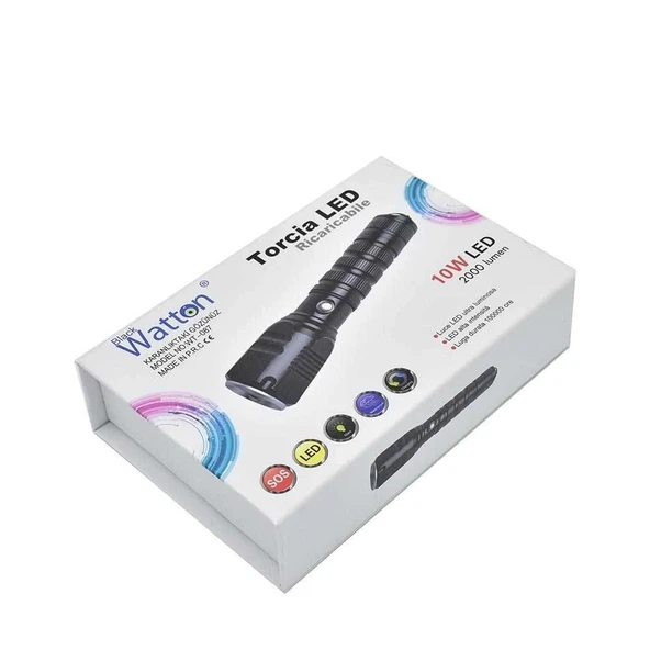 Şarjlı Pilli Zoomlu EL Feneri Wt-087 - 2