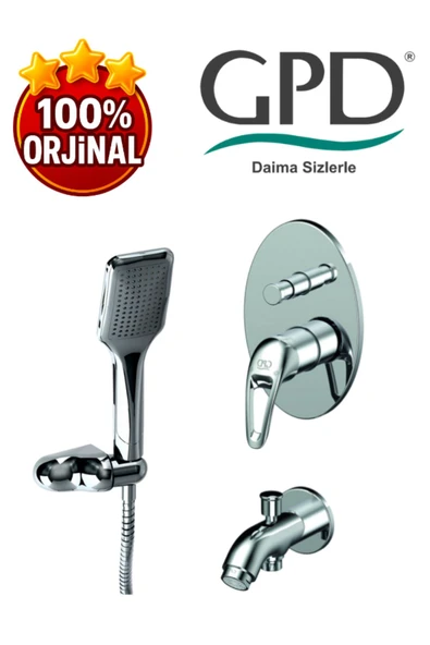 GPD Adrio MTA120 Tam Ankastre Banyo Bataryası- DST37 - Askılı Duş Seti - 2