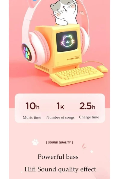 STN-28 Pembe Kulak Üstü Kablosuz Bluetooth Kulaklık - 5