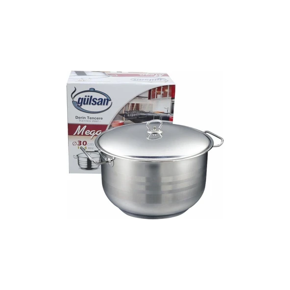 GÜLSAN MEGA DERİN ÇELİK TENCERE 30CM ürün görseli