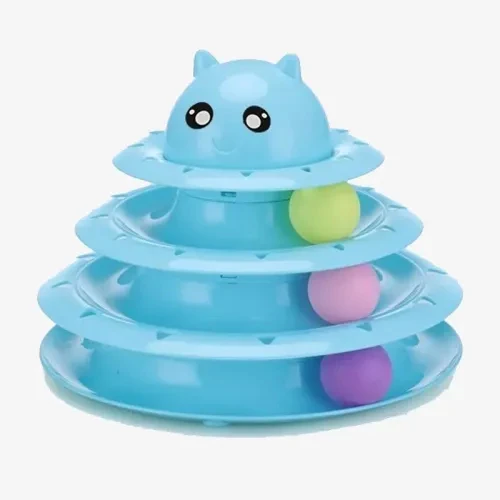 3 Katlı Kedi Oyuncağı Kedi Başlıklı