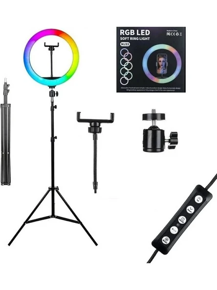 Soft Ring Light MJ33 13" 33CM Rgb LED Halka Işık Tripodlu Selfie Işığı ürün görseli