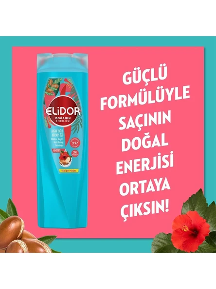 Elidor Doğanın Enerjisi Argan Yağı&Hibiskus Özü Şampuan 400 ml - Resim 4